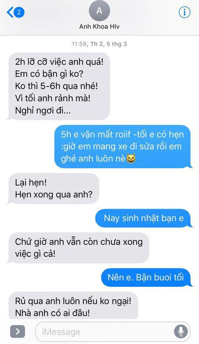 Một đoạn tin nhắn được Phạm Lịch công khai