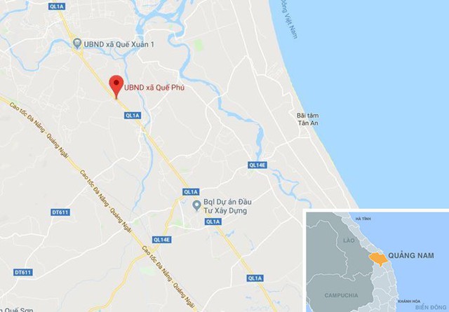 
Xã Quế Phú, huyện Quế Sơn, Quảng Nam. Ảnh: Google Maps.

