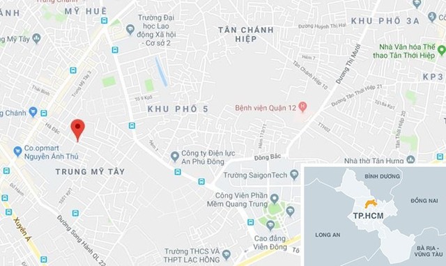 
Khu vực xảy ra vụ cháy. Ảnh: Google Maps.
