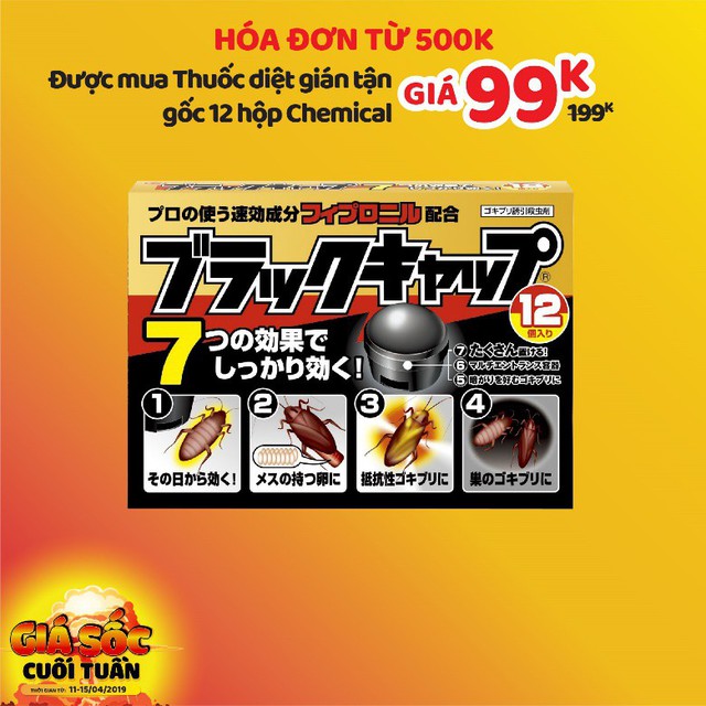 Đặc biệt với h&oacute;a đơn 500k, kh&aacute;ch h&agrave;ng được mua thuốc diệt gi&aacute;n tận gốc với gi&aacute; 99k