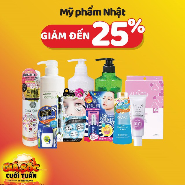 Mỹ phẩm Nhật giảm đến 25%