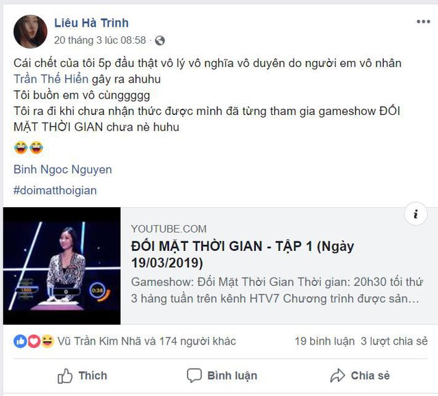 Bài share của Liêu Hà Trinh về tập 1 của chương trình