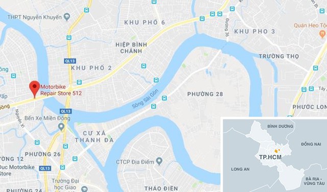 
Vị trí gần nơi xảy ra vụ tai nạn. Ảnh: Google Maps.
