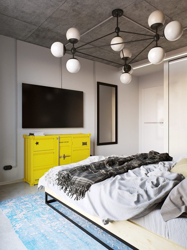 
Những bức tường trắng giúp không gian phòng ngủ mang phong cách tinh tế.
