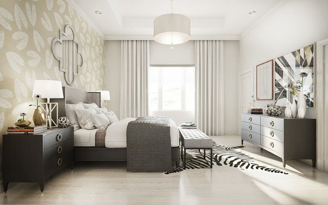 
Những gam màu trung tính luôn là lựa chọn hoàn hảo để làm tông màu chủ đạo của phòng ngủ.

