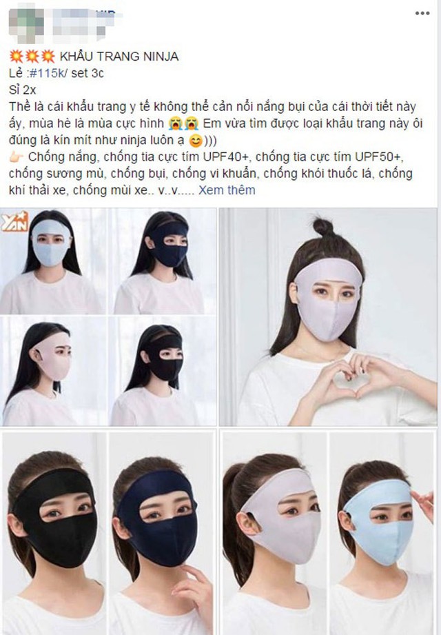 Khẩu trang ninja đang gây xuất trên mạng xã hội