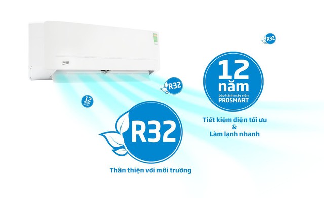Máy lạnh Beko sử dụng Gas R32 mới nhất hiện nay giúp làm lạnh nhanh và bảo vệ môi trườngs