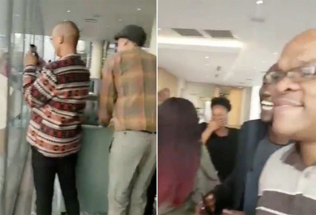 Nhóm nhân viên văn phòng theo dõi và quay phim cặp nam nữ làm chuyện ấy từ tòa nhà đối diện ở Johannesburg, Nam Phi. Ảnh: Twitter.