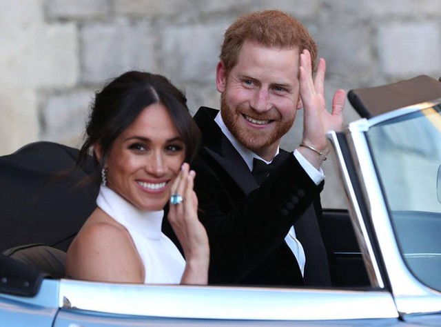 Công tước và Nữ công tước xứ Sussex tại đám cưới hôm 19/5/2018 ở lâu đài Windsor. Ảnh: PA.