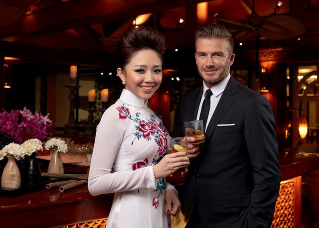 Tóc Tiên là đại sứ của thức uống Haig Club tại Việt Nam và đồng hành cùng David Beckham cuối năm 2014