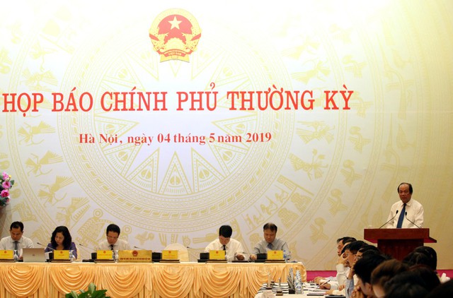 Toàn cảnh buổi họp báo Chính phủ thường kỳ chiều ngày 4/5.