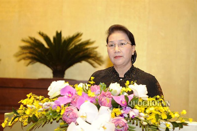 
Chủ tịch Quốc hội Nguyễn Thị Kim Ngân phát biểu bế mạc kỳ họp thứ 7 Quốc hội khoá XIV.
