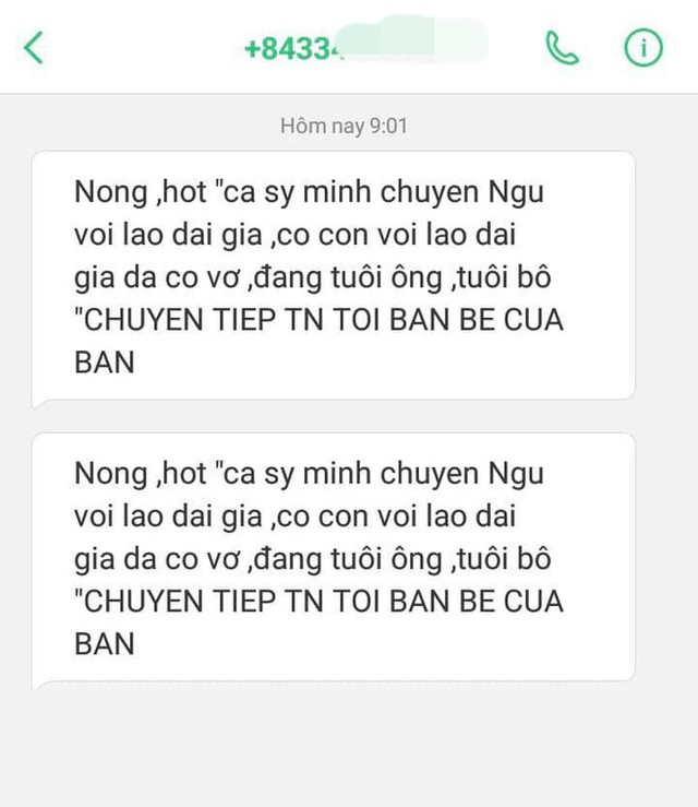 Nội dung tin nhắn của kẻ xấu dựng chuyện bôi xấu Minh Chuyên