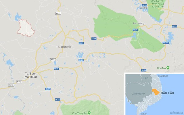 
X&atilde; Ea Kiết, nơi xảy ra sự việc. Ảnh: Google Maps.
