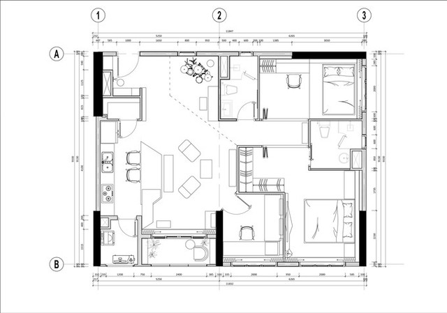 Bản vẽ mặt bằng căn hộ.