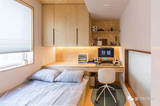 
Phòng ngủ với các khu vực chức năng liên kết khéo léo.
