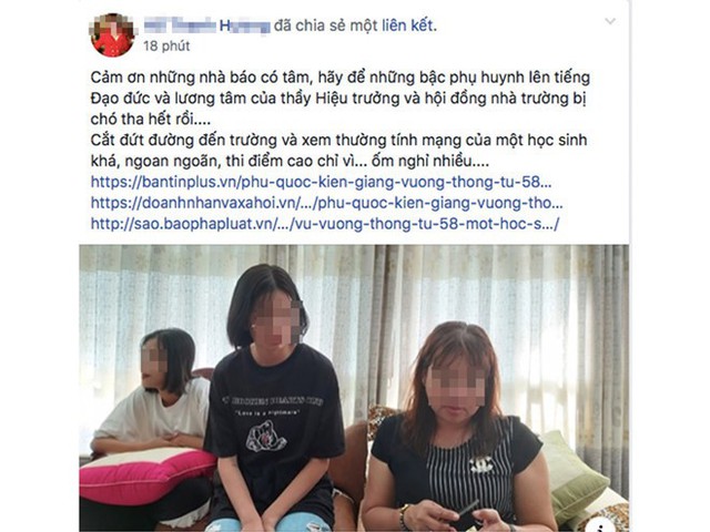 Nội dung bà H.đăng trên Facebook vào tối 18.7. ẢNH CHỤP FB