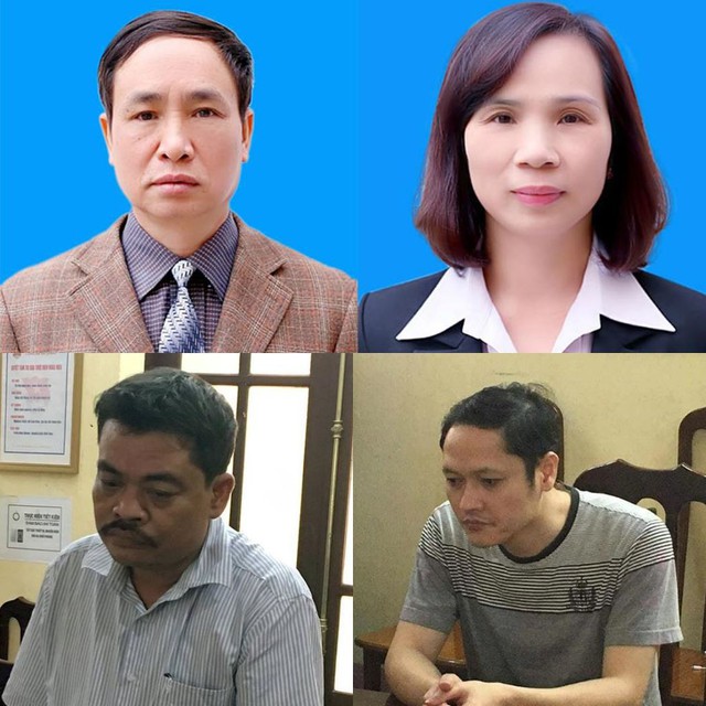 Các bị can trong vụ bê bối thi cử ở Hà Giang
