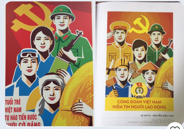 Hàng loạt tác phẩm tranh cổ động đoạt giải tại cuộc thi về ngành Công đoàn Việt Nam dính nghi án đạo, nhái - Ảnh 7.
