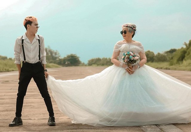 Bộ ảnh ‘Nội tôi mặc váy cưới’ gây thích thú với ‘cô dâu’ 88 tuổi - Ảnh 5.