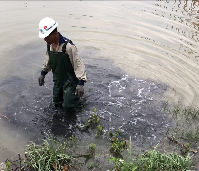 4 hồ điều hòa bị ô nhiễm ở Quảng Ninh hiện tại ra sao sau hơn 1 tháng thử nghiệm bằng bột thiên nhiên? - Ảnh 1.