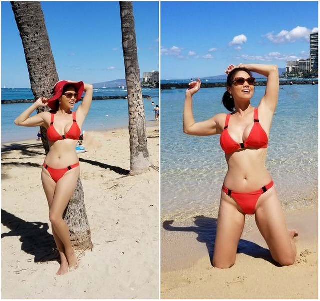 Nữ ca sĩ Việt 3 đời chồng khoe bikini nóng bỏng ở tuổi 46 - Ảnh 1.