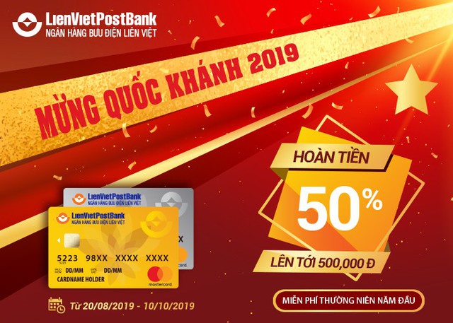 LienVietPostBank: Khách hàng được hoàn tiền 50% khi đăng ký phát hành thẻ chi tiêu mới - Ảnh 1.