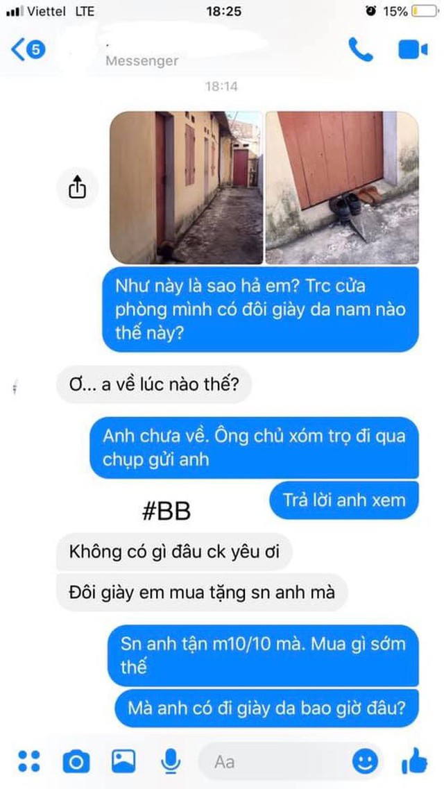 Thấy bức ảnh chụp giày đàn ông ngoài phòng vợ, chồng nhắn hỏi thì nhận câu trả lời khó tin - Ảnh 2.