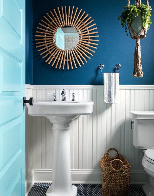 Khó cưỡng lại vẻ đẹp của những phòng tắm màu xanh dịu mát - Ảnh 12.