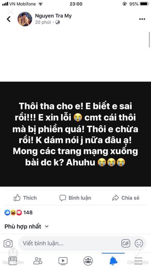 Trà My Idol đăng đàn xin lỗi vì tuyên bố hủy kết bạn và lên án Thu Thủy không biết bảo vệ con - Ảnh 1.