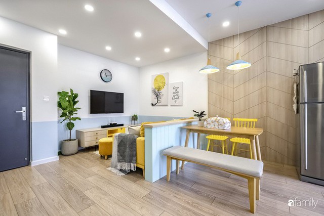 Căn hộ 65m² đẹp như nhà mẫu với điểm nhấn màu vàng và xanh mint của gia đình 3 người ở Quận 9, TP. HCM - Ảnh 12.