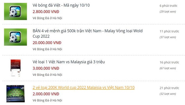 Vé trận Việt Nam - Malaysia đã lên chợ đen, giá gấp 5 lần - Ảnh 1.