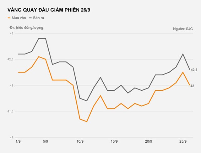 Vàng giảm giá, dân mua lỗ hơn nửa triệu đồng sau một đêm - Ảnh 1.