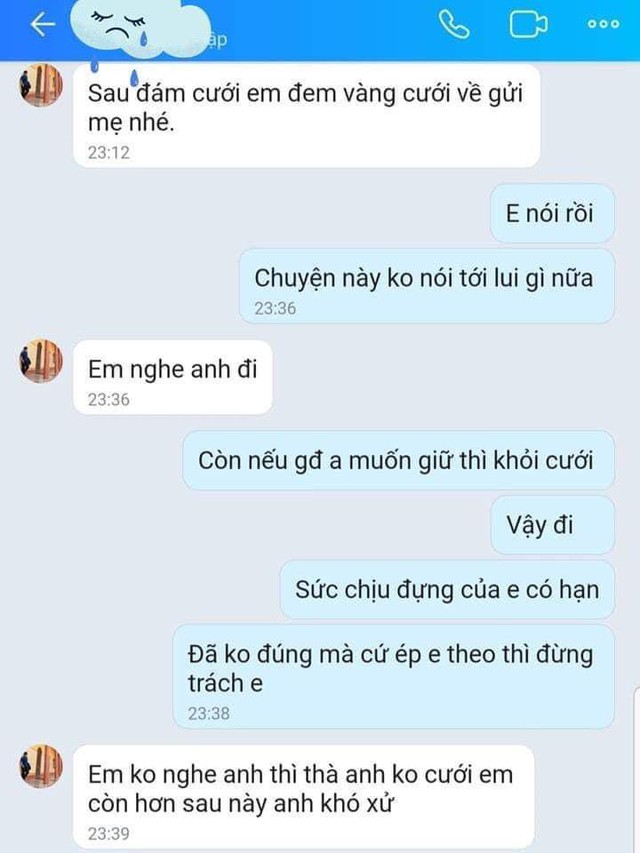 Ông chồng ngược ngạo nhất năm: Ăn hỏi tính toán từng tí, bắt vợ đưa vàng cho mẹ giữ, ai ngờ cô dâu phản ứng cứng thế này - Ảnh 2. Ông chồng ngược ngạo nhất năm: Ăn hỏi tính toán từng tí, bắt vợ đưa vàng cho mẹ giữ, ai ngờ cô dâu phản ứng cứng thế này - Ảnh 2.