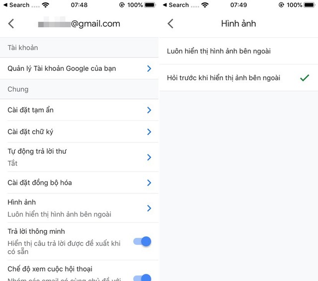 Cách chặn các nội dung độc hại từ Gmail trên iPhone, iPad - Ảnh 3.