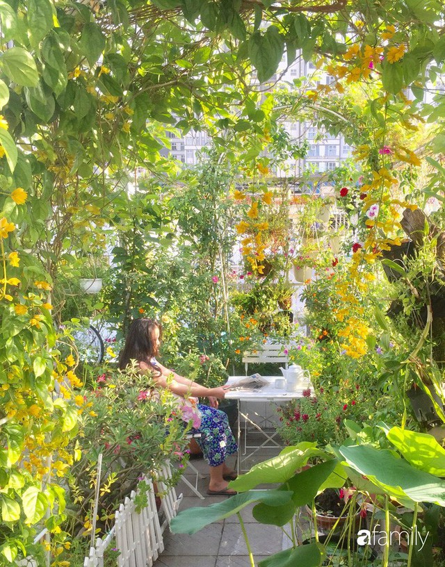 Khu vườn 30m² muôn hoa đua nở trên sân thượng của mẹ đảm thích mộng mơ ở TP. HCM - Ảnh 9.