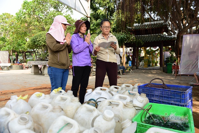 Né quân chích điện, thuê ghe ra giữa sông thả tạ cá ngày ông Công ông Táo - Ảnh 1.