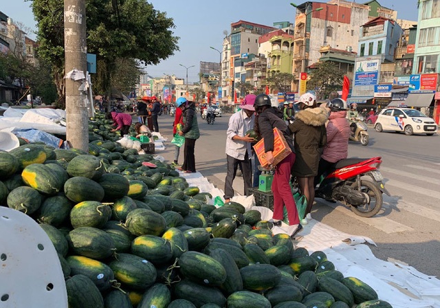 Dưa hấu ế chất đống vỉa hè Hà Nội, đầu năm tê tái giữa giá rét - Ảnh 5.