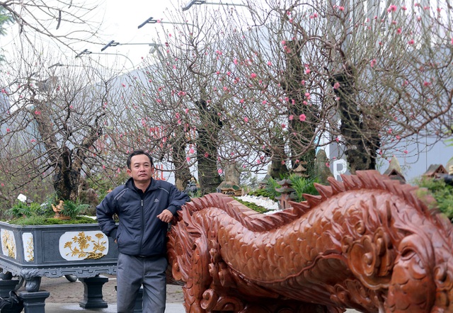 Bưởi khủng, quất độc lạ, đào tiền tỷ... ồ ạt xuống phố khiến người Hà Nội choáng - Ảnh 1.