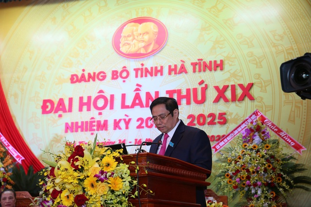 Ông Phạm Minh Chính chỉ đạo Đại hội Đảng bộ tỉnh Hà Tĩnh - Ảnh 3.
