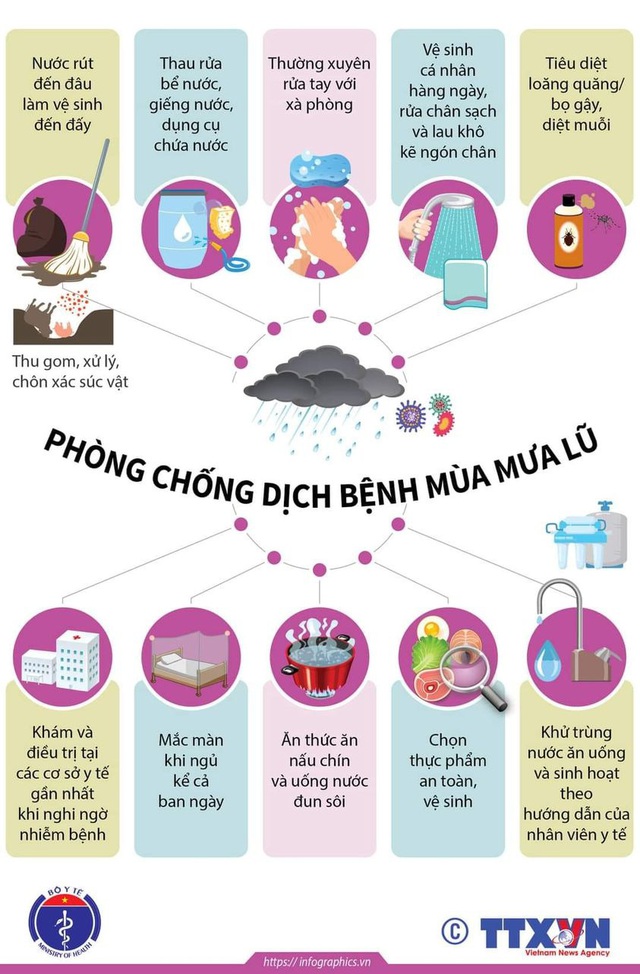 Bộ Y tế khuyến cáo phòng dịch bệnh sau mùa mưa lũ - Ảnh 2.