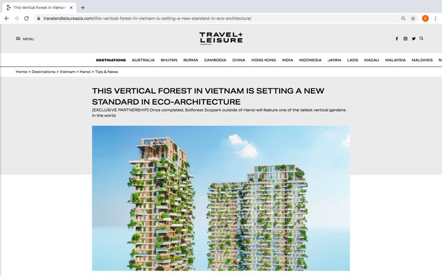 Tạp chí danh tiếng của Mỹ dành vị trí nối bật trang chủ viết về tòa tháp xanh cao nhất của Việt Nam - Ảnh 2.
