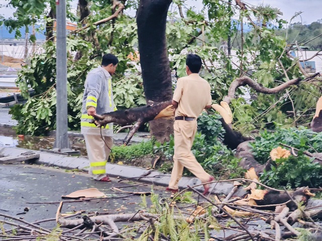 Ảnh: Lực lượng chức năng gấp rút khắc phục hậu quả bão số 13 tại Thừa Thiên - Huế - Ảnh 5.