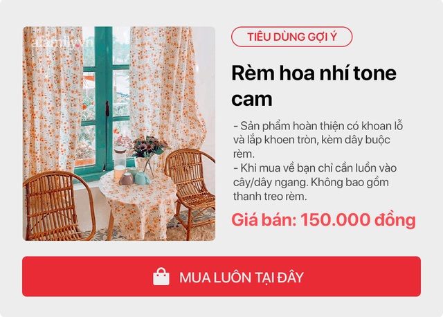 Tư vấn sản phẩm đơn giản giúp gái độc thân tự trang trí phòng ngủ tone cam hoa nhí Hàn Quốc với chi phí tiết kiệm 1,4 triệu đồng - Ảnh 2.