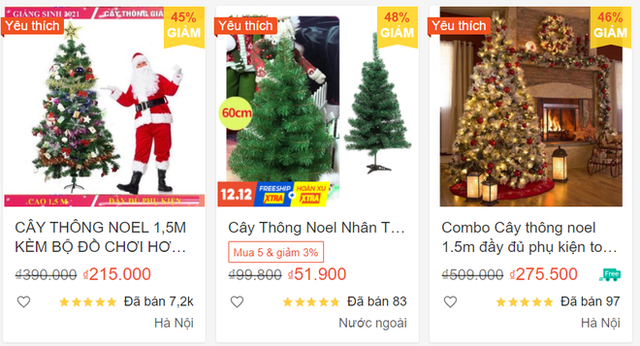 Sát Giáng sinh, cửa hàng ồ ạt đại hạ giá cây thông Noel xuống 50.000 đồng vì đói khách - Ảnh 2.