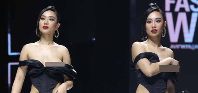  Người mẫu nữ bị lộ ngực khi trình diễn ở Tuần lễ thời trang Việt Nam  - Ảnh 4.