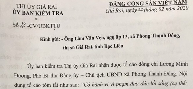  Khiển trách Chủ tịch xã mang phở cho phụ nữ vắng chồng - Ảnh 1.