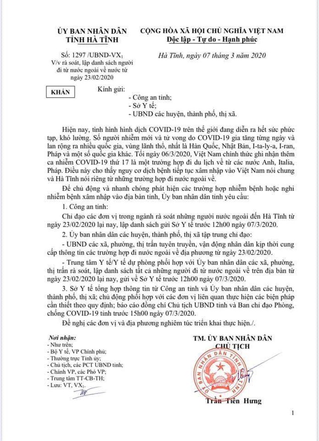 Hà Tĩnh: Rà soát người đi nước ngoài về Việt Nam từ ngày 23/2/2020 đến nay - Ảnh 3.