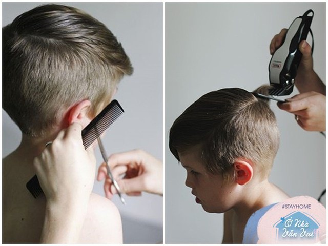 Cách cắt tóc tại nhà cho bé trai bằng kéo và tông đơ, vài phút là đẹp như soái ca