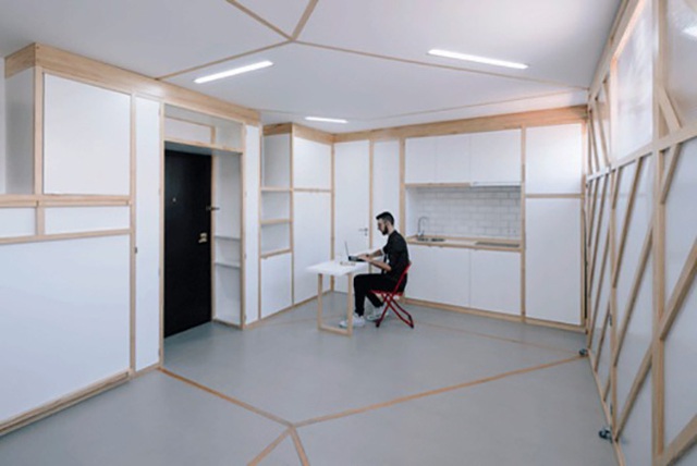 Mãn nhãn căn hộ nhỏ 24m² với tường di động để bạn có thể vừa nghỉ ngơi vừa làm việc trong những ngày ở nhà dài hơi - Ảnh 5.
